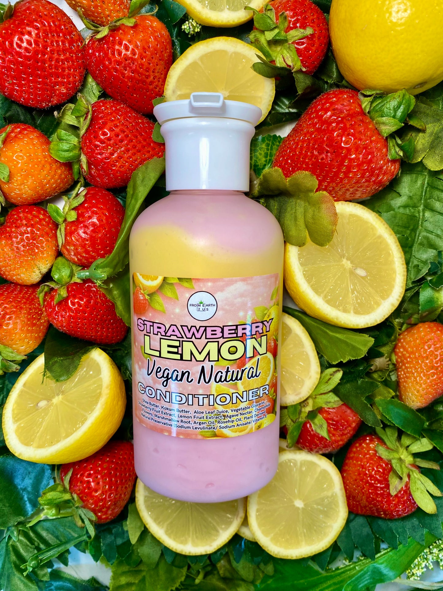 Strawberry Lemonade Natural Shampoo + Conditioner Set for Healthy Hair 14 ounces each