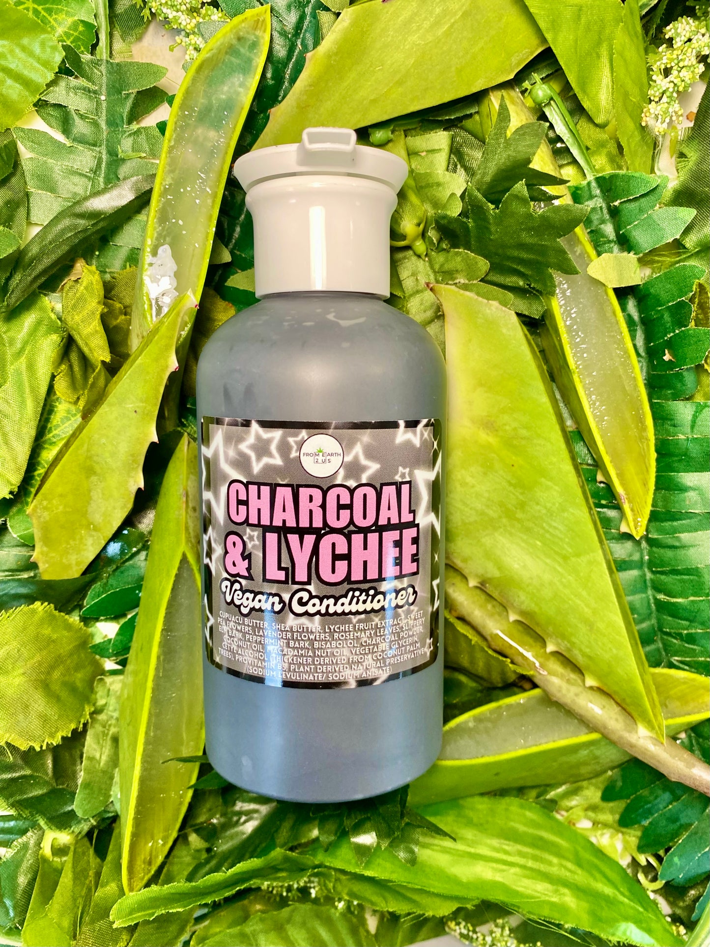 Charcoal & Lychee Detox Vegan Shampoo + Conditioner Set for Healthy Hair 14 ounces each