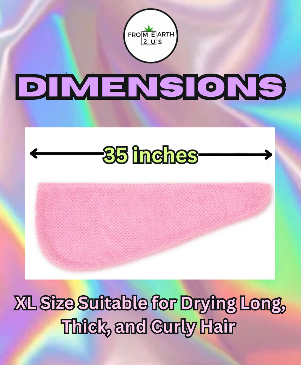 Hibiscus & Coconut Oil Infused Microfiber XL Hair Drying Wrap Towel Anti-Breakage Anti-Frizz