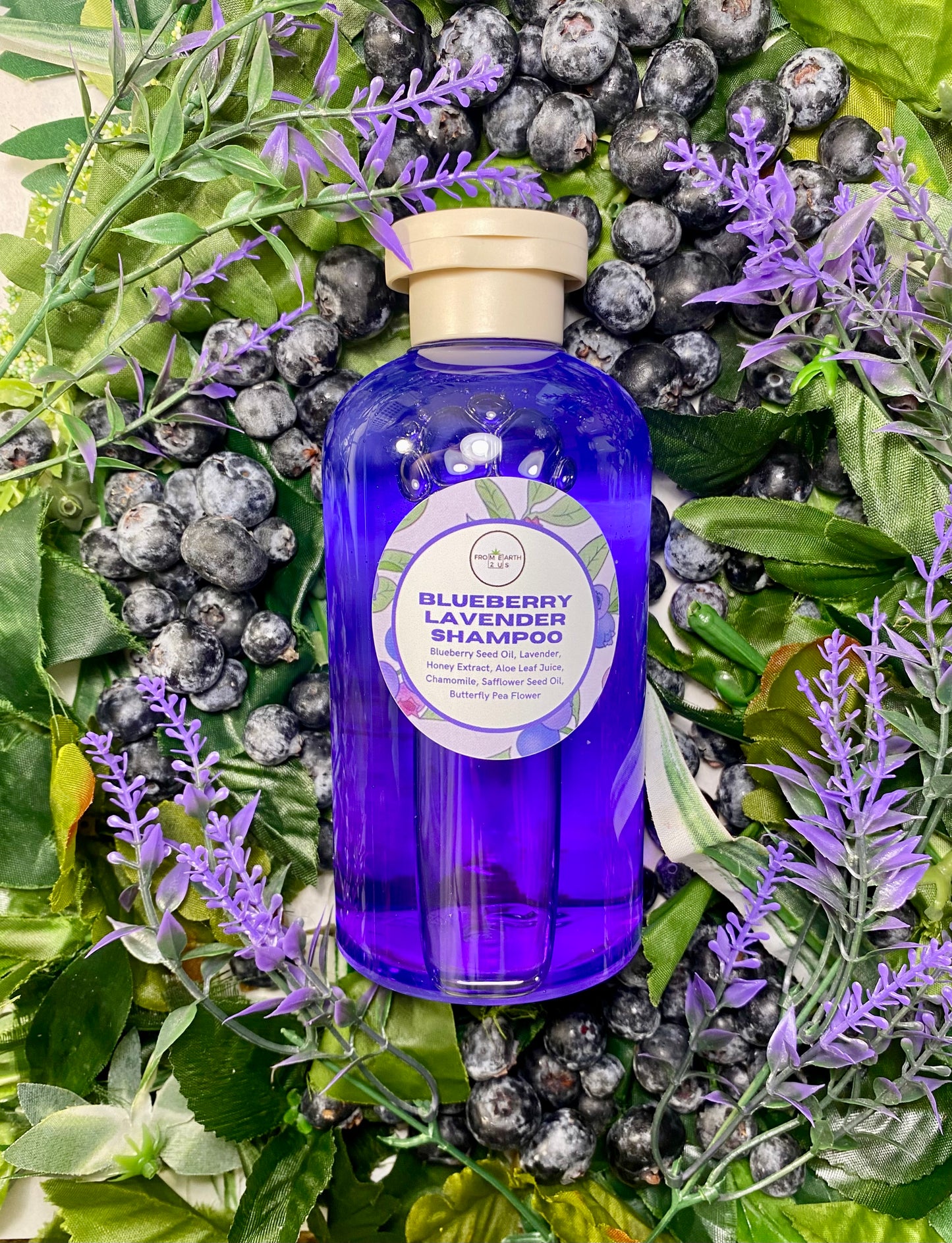 Blueberry Lavender Natural Shampoo for Healthy hair 14 ounces