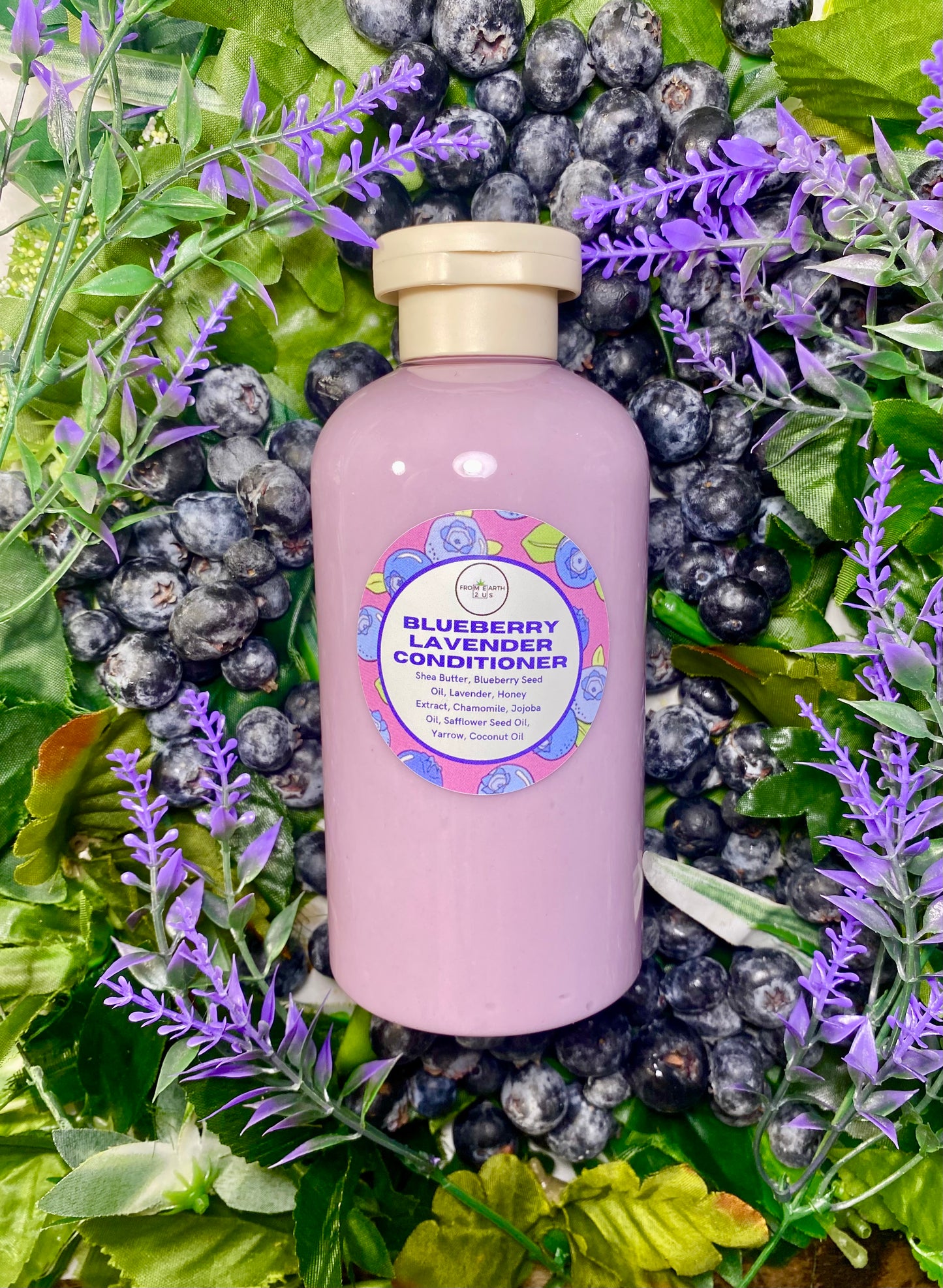Blueberry Lavender Natural Shampoo + Conditioner Set for Healthy Hair 14 ounces each