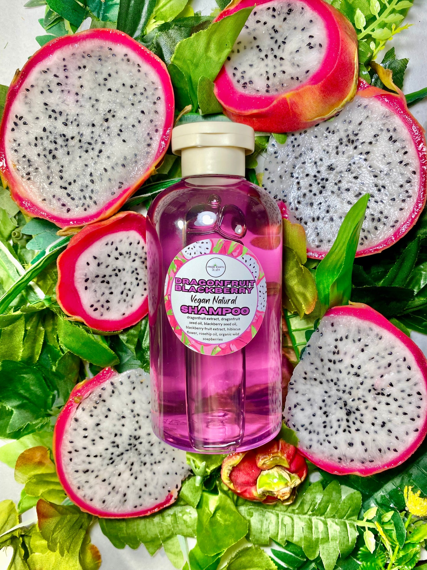 Dragonfruit BlackBerry Natural Vegan Shampoo for Healthy Hair 14 ounces