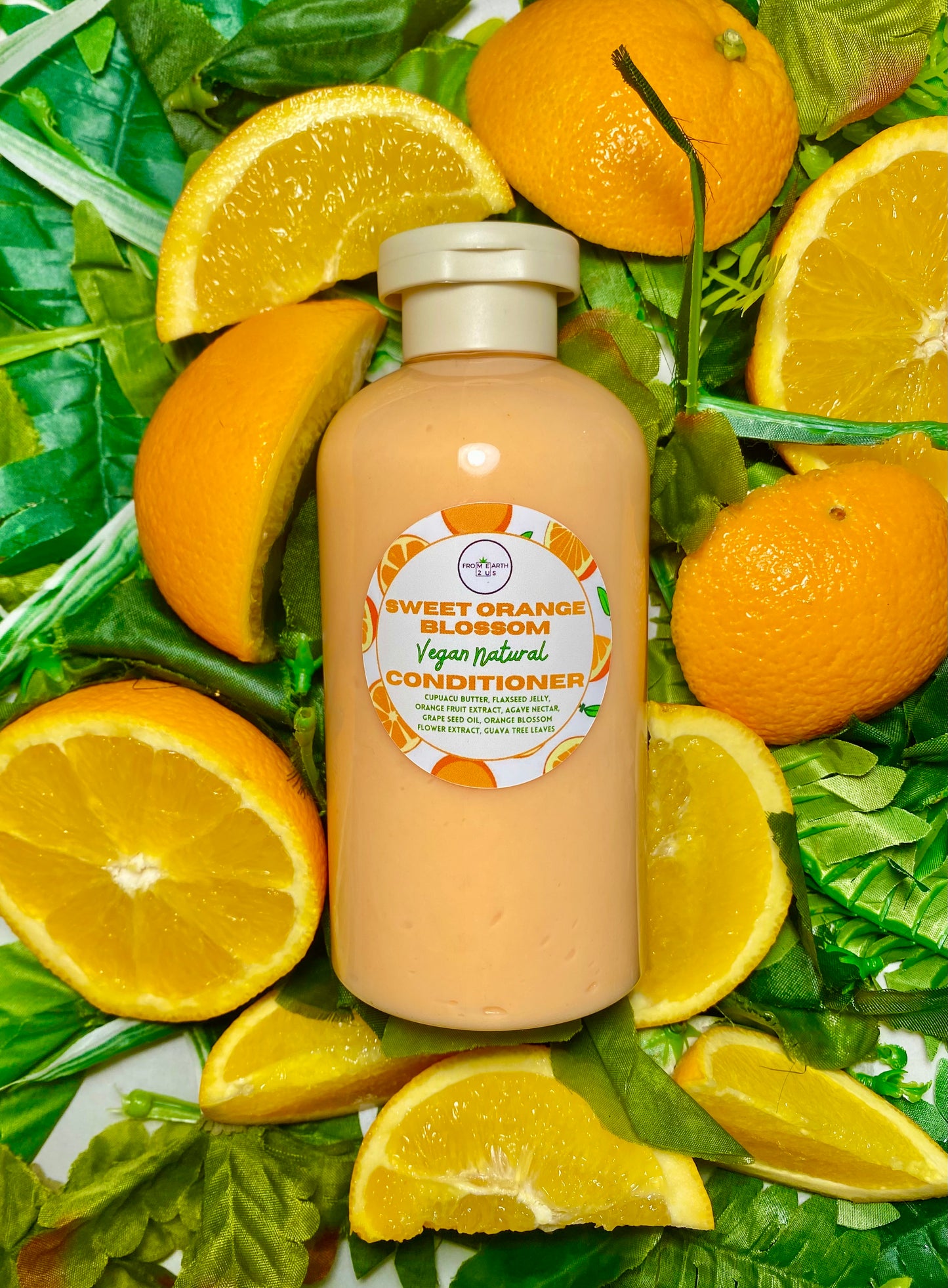 Sweet Orange Blossom Natural Vegan Shampoo + Conditioner Set for Healthy Hair 14 ounces each