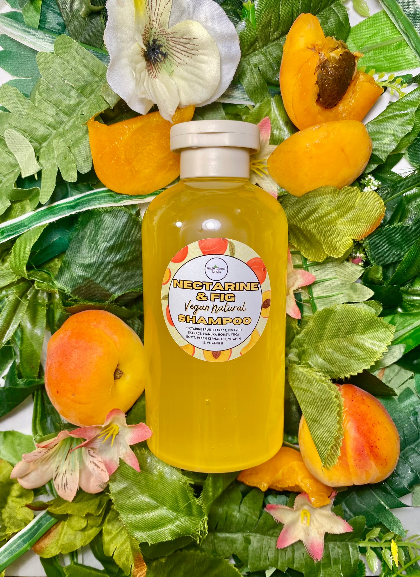 Nectarine & Fig Natural Vegan Shampoo for Healthy Hair 14 ounces