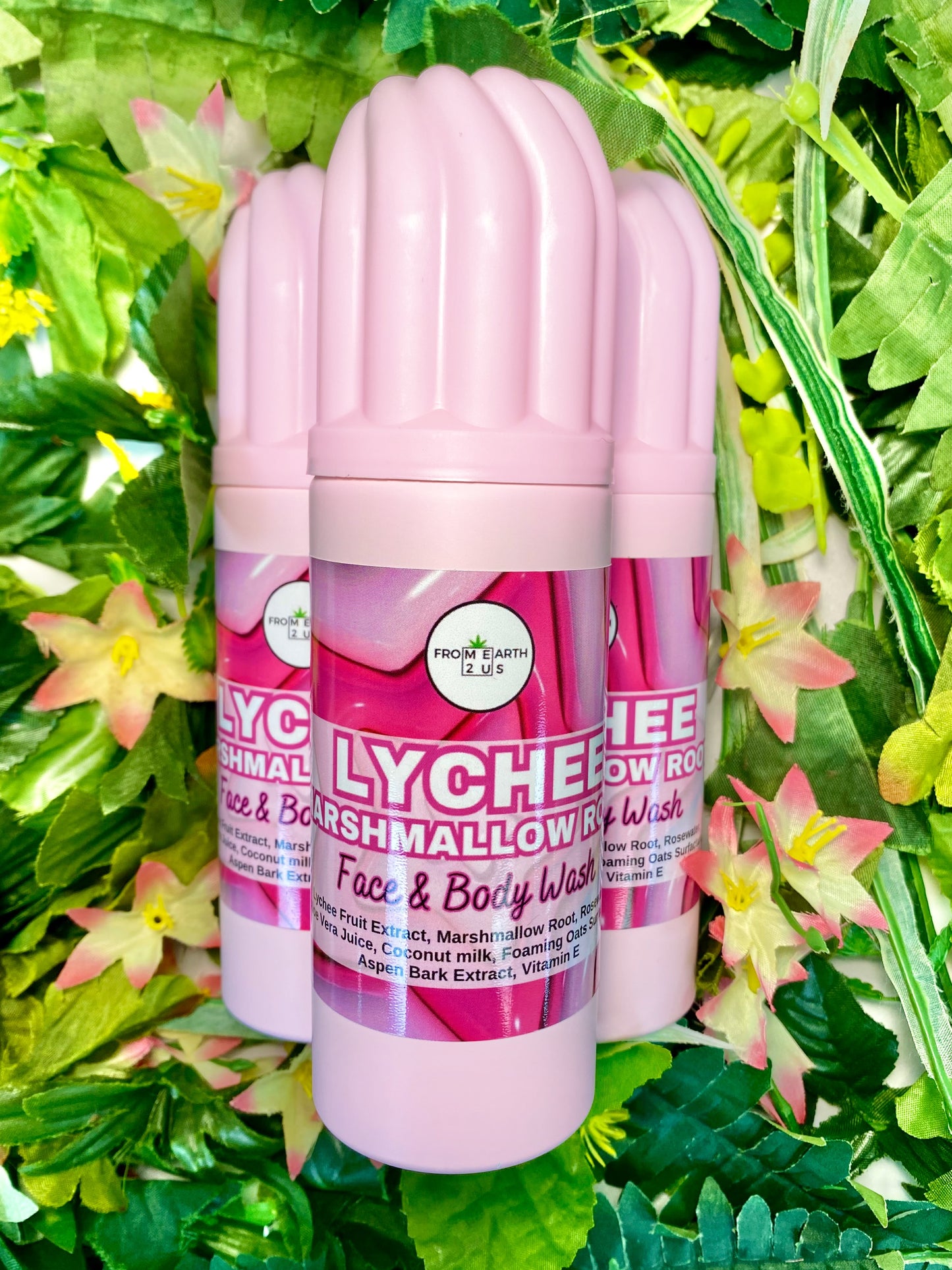 Lychee & Marshmallow Root Foaming Face + Body Wash
