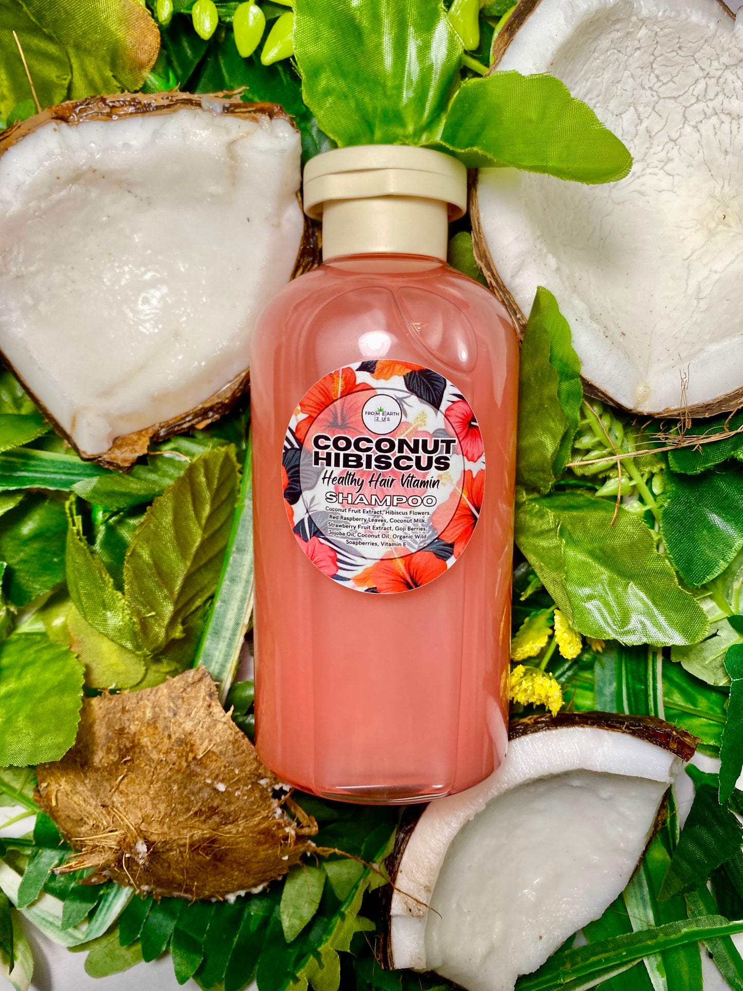 Coconut Hibiscus Natural Shampoo + Conditioner Set for Healthy Hair 14 ounces each