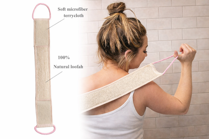 Rose Essential Oil Infused Organic Loofah Back Scrub