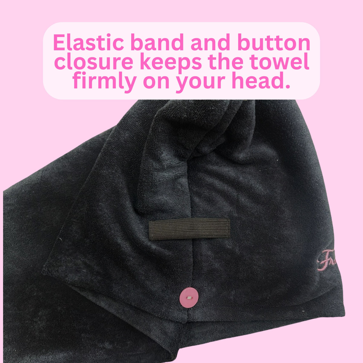Extra Long Microfiber Hair Drying Wrap Towel - Black (38 inches long)