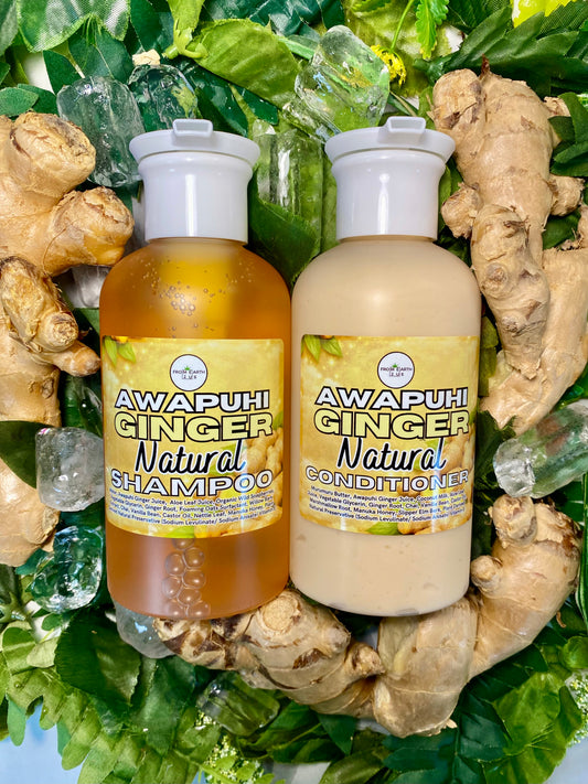 Awapuhi GINGER Natural Shampoo + Conditioner Set for Healthy Hair 14 ounces each