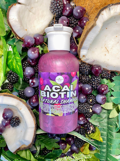 Acai & Biotin Natural Shampoo + Conditioner Set for Healthy Hair 14 ounces each