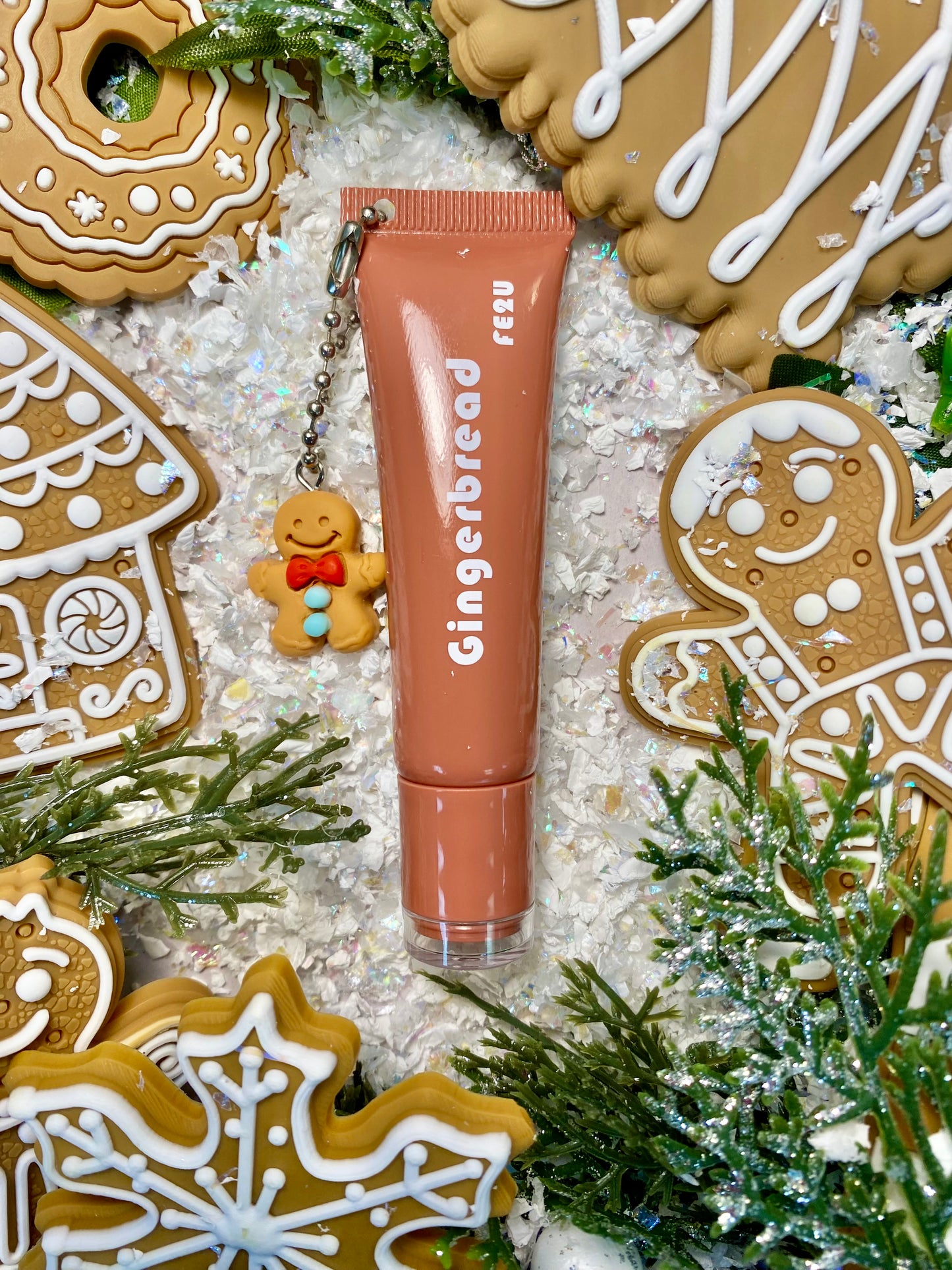 Gingerbread Lip Gloss with Keychain