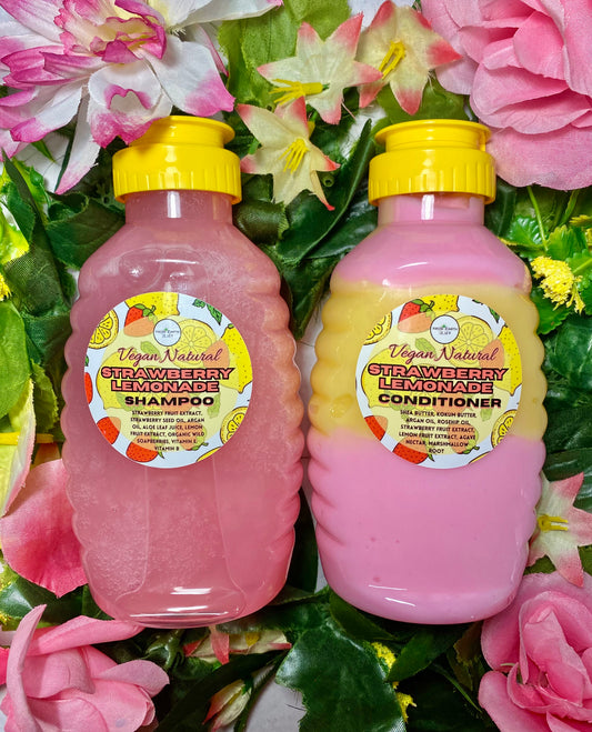 Strawberry Lemonade Natural Shampoo + Conditioner Set for Healthy Hair 16 ounces each