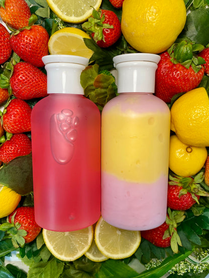 Strawberry Lemonade Natural Shampoo + Conditioner Set for Healthy Hair 14 ounces each