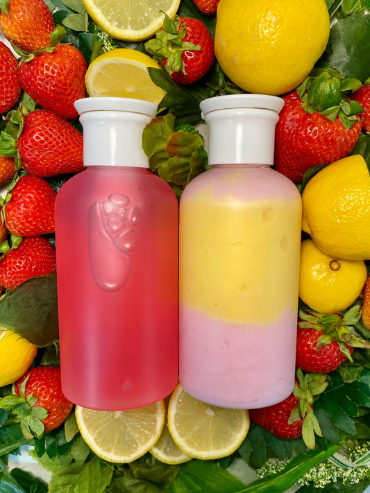 Strawberry Lemonade Natural Shampoo + Conditioner Set for Healthy Hair 14 ounces each