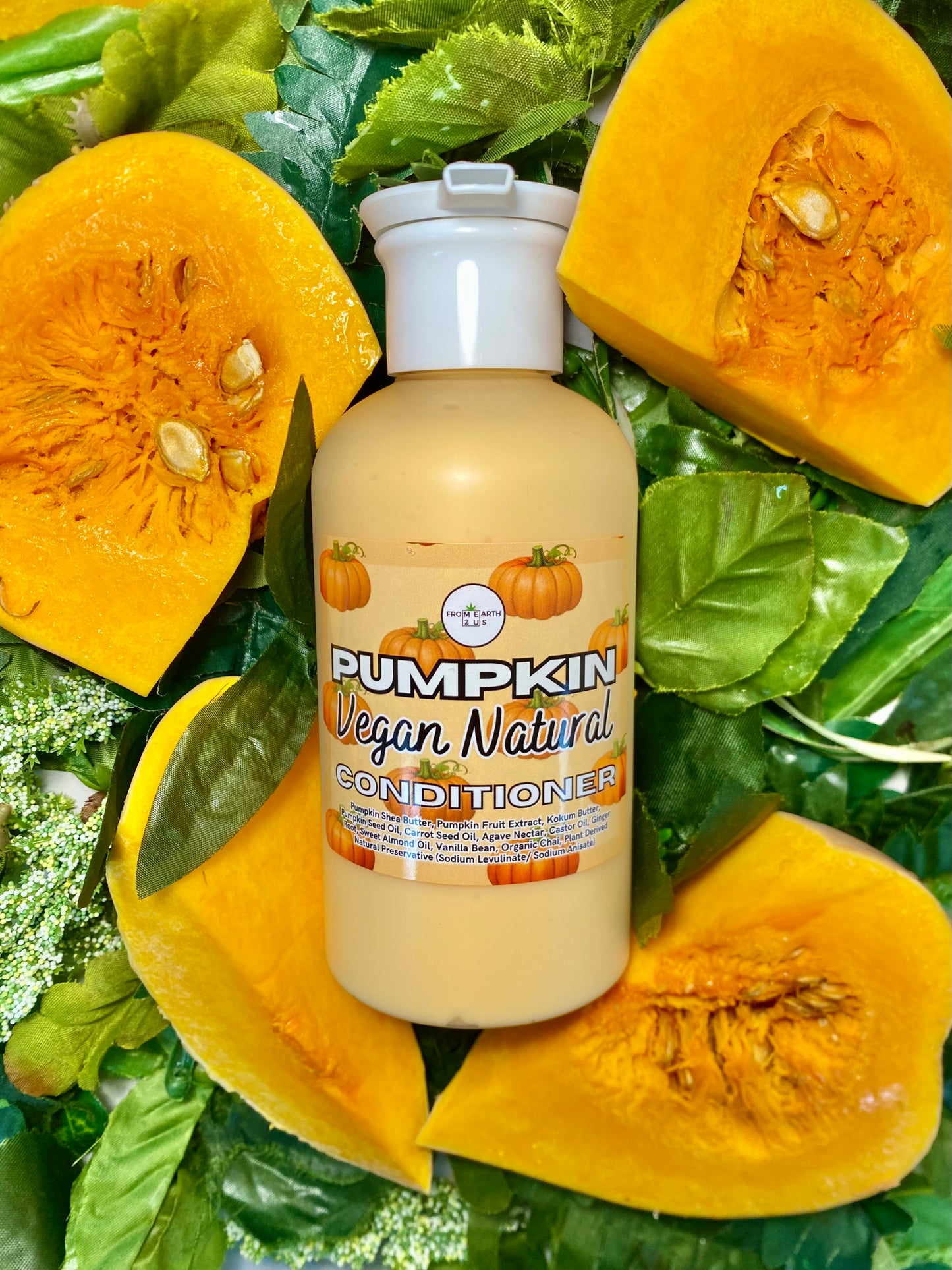 Pumpkin Natural Vegan Shampoo Bar + Conditioner Set for Healthy Hair 14 ounces each