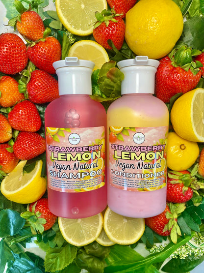 Strawberry Lemonade Natural Shampoo + Conditioner Set for Healthy Hair 14 ounces each