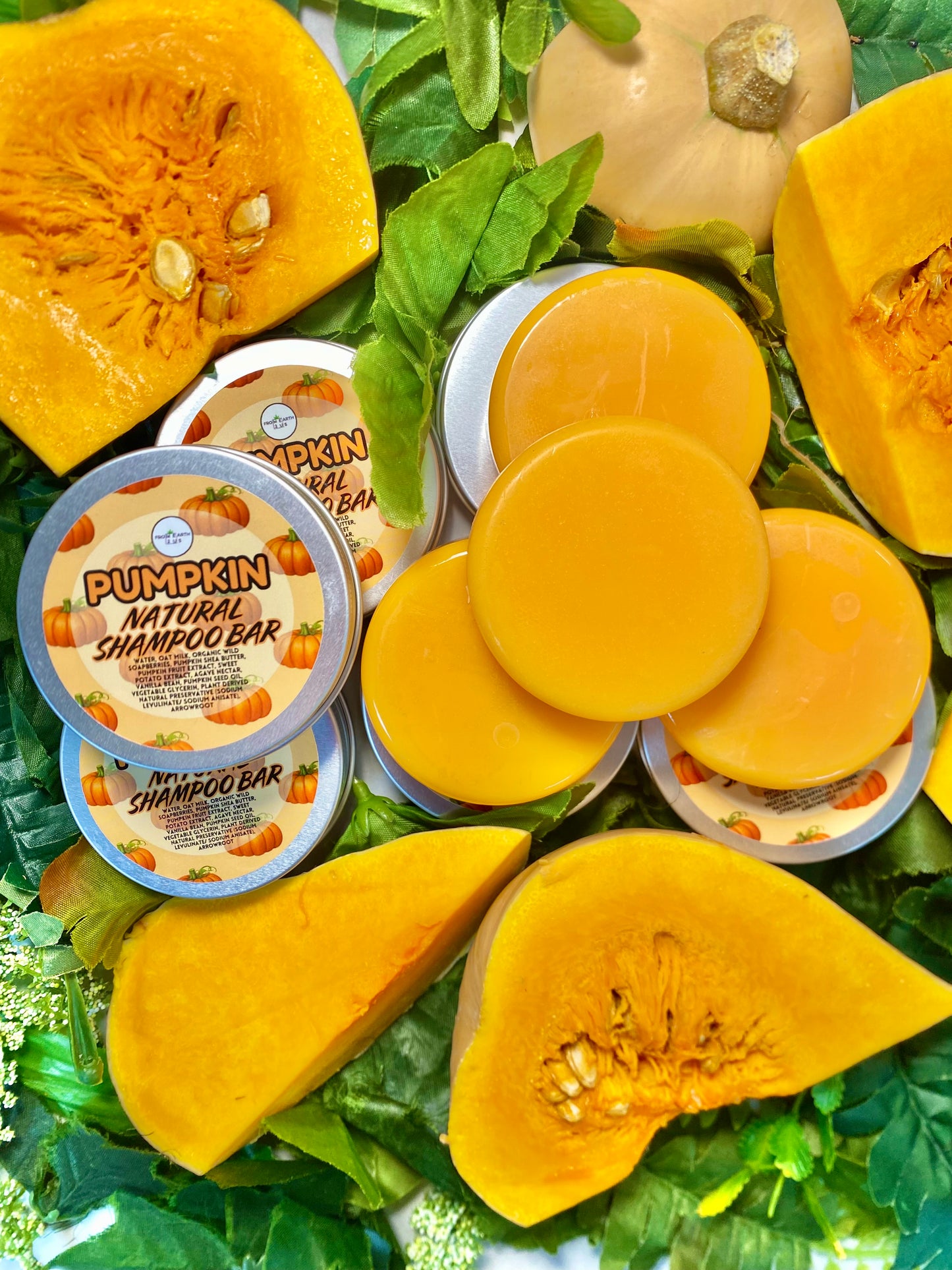Pumpkin Natural Vegan Shampoo Bar + Conditioner Set for Healthy Hair 14 ounces each