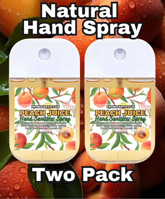 Two Pack - Peach Hand Spray Travel Size (4 ounces total)