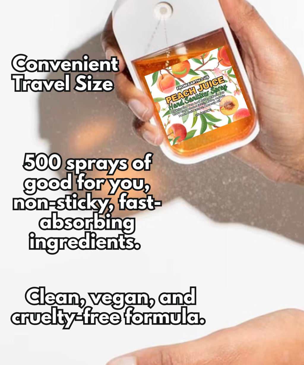Two Pack - Peach Hand Spray Travel Size (4 ounces total)