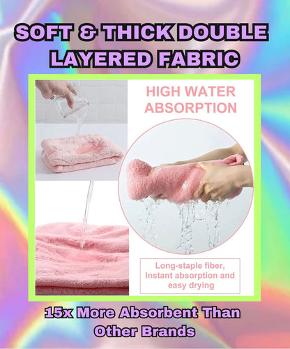 Hibiscus & Coconut Oil Infused Microfiber XL Hair Drying Wrap Towel Anti-Breakage Anti-Frizz