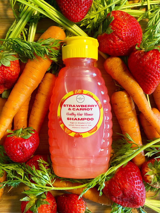 Strawberry Carrot Natural Shampoo for Healthy Hair 16 ounces