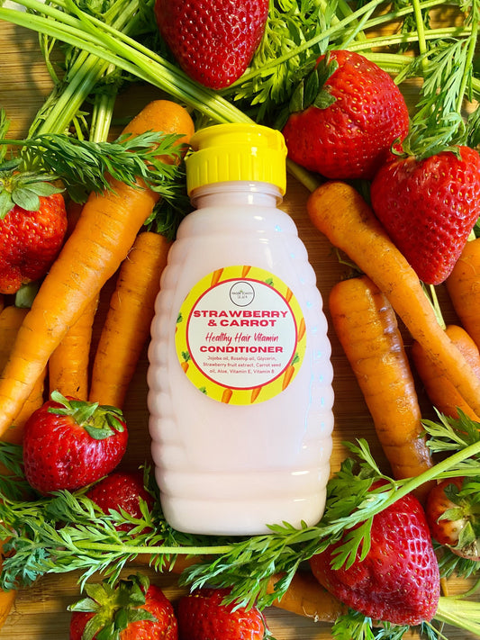 Strawberry Carrot Natural Conditioner for Healthy Hair 16 ounces