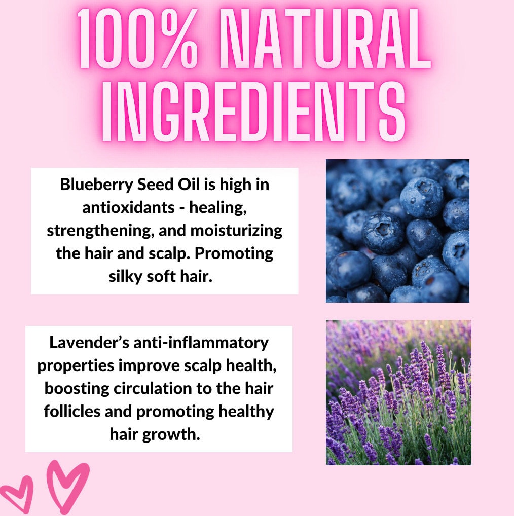 Blueberry Lavender Natural Shampoo + Conditioner Set for Healthy Hair 16 ounces each