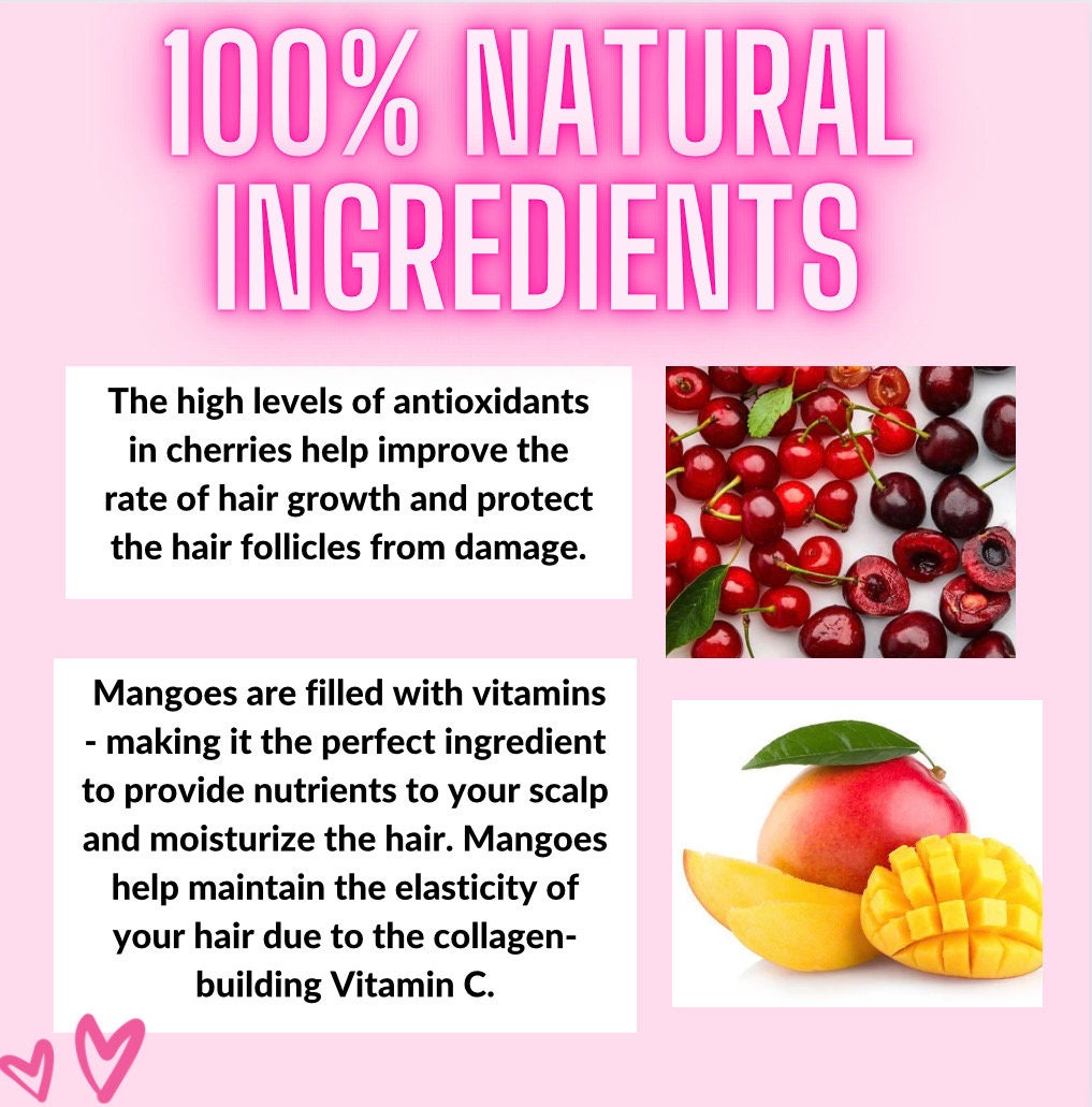 Cherry Mango Natural Shampoo for Healthy Hair 16 ounces