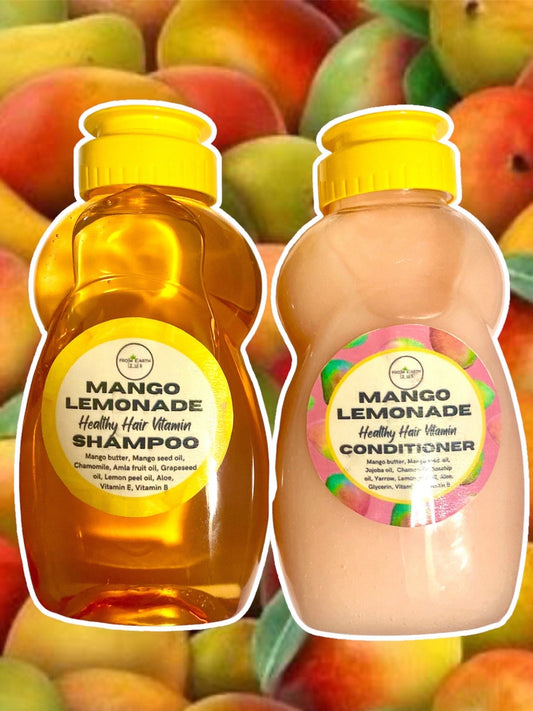 Mango Lemonade Natural Shampoo + Conditioner Set for Healthy Hair 16 ounces each