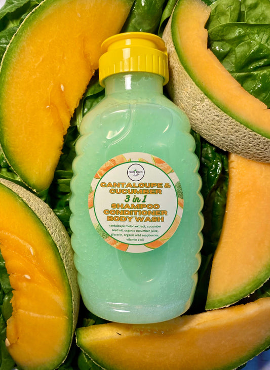 Cantaloupe Cucumber - 3 in 1 - Natural Shampoo / Conditioner / Body Wash