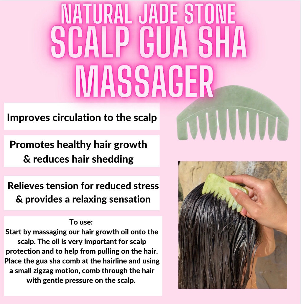 Jade Scalp Massage Gua Sha Tool