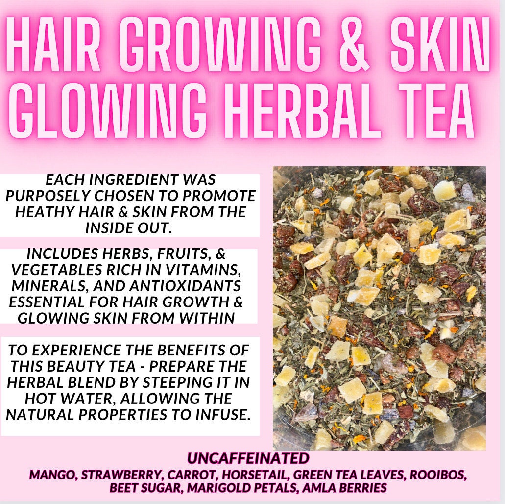 Hair Growing & Skin Glowing Herbal Beauty Loose Tea + A Stainless Steel Tea Diffuser