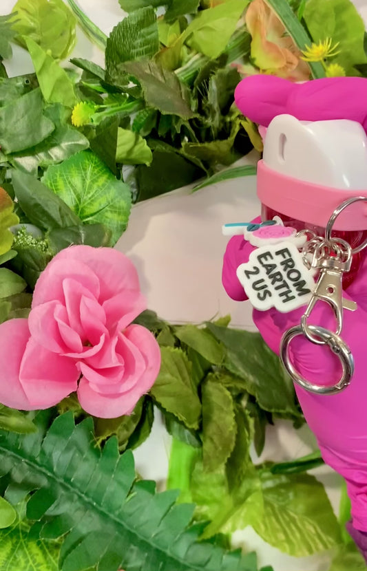 Vanilla Rose Hand Sanitizer Spray Keychain with Charms